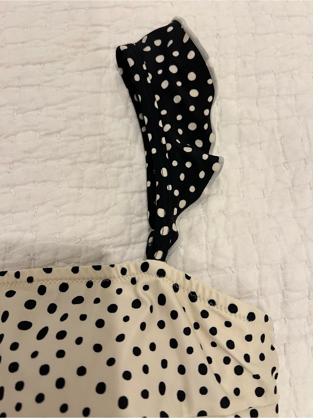 Summersalt One Piece Swimsuit Size 12 Ruffle Oasis On The Dot Polka Black Cream - Picture 5 of 16